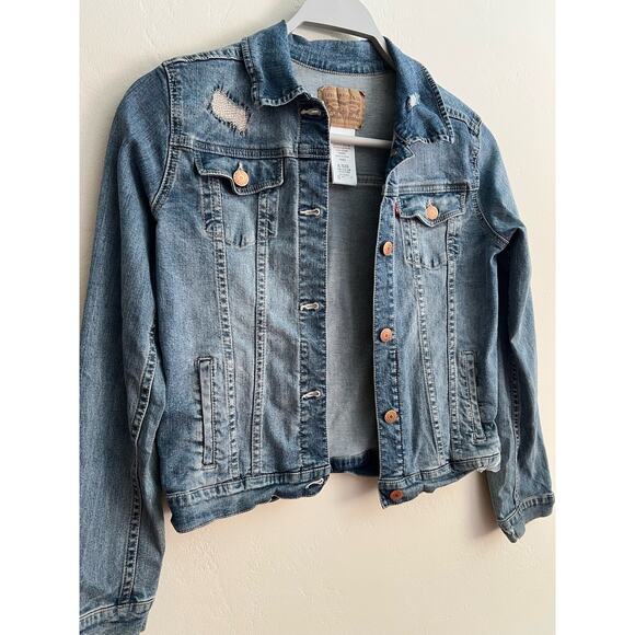 Levi’s Youth Girls Distressed Denim Jean Jacket Size: XL 13-15yrs - Picture 5 of 8